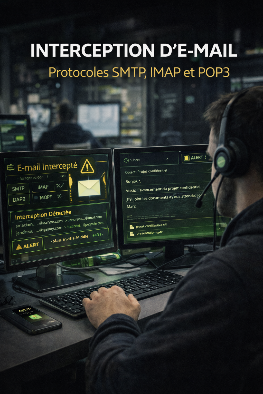 Infiltration SMTP : Engager un hacker interception e-mail